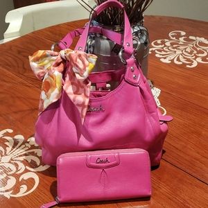 Coach purse, wallet  and purse scarf